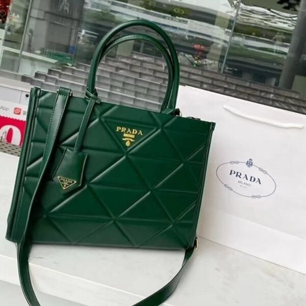 Prada leather symbole tote bag with dust cover