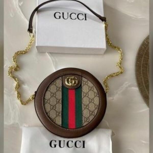 Gucci ophidia gg round slingbag with og double box & carry bag