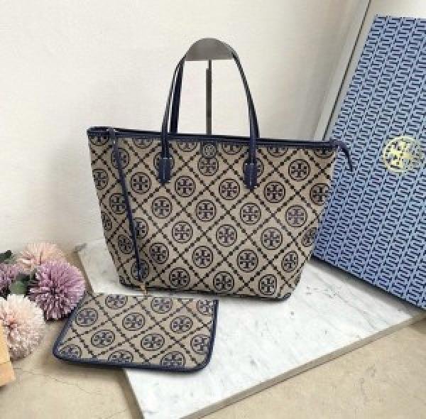 Tory  jacquard tote bag with original box packaging
