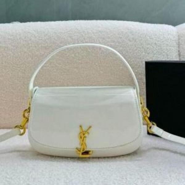 Ysl Voltaire Patent Leather Flap Bag With Original Box