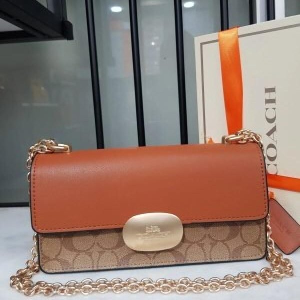Coach brown Eliza Sling With Original Box