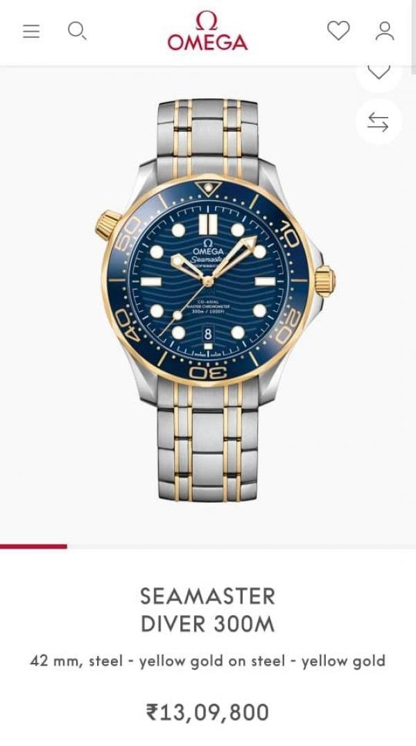 68b2e9e76ade10.jpg Omeg_a seamaster diver 300M automatic Gold-Blue - Image 1