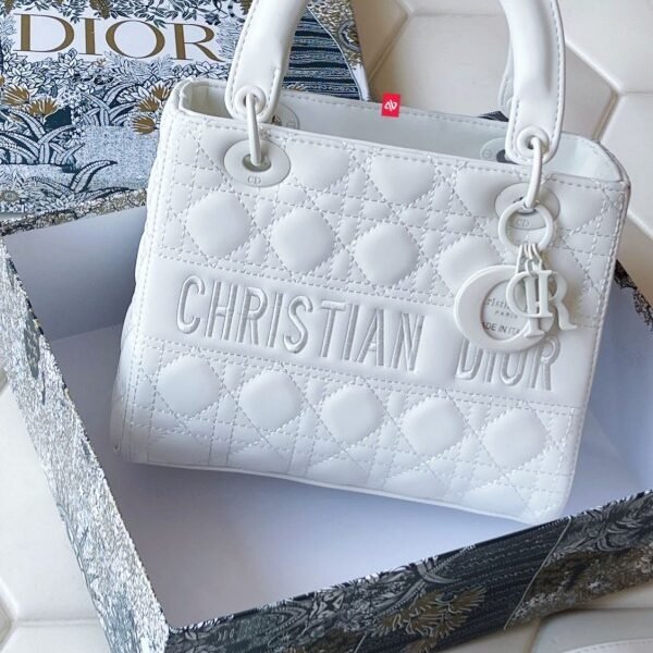 Dior lady my d-lite e luxurious quality with og box & dust bag & (white)